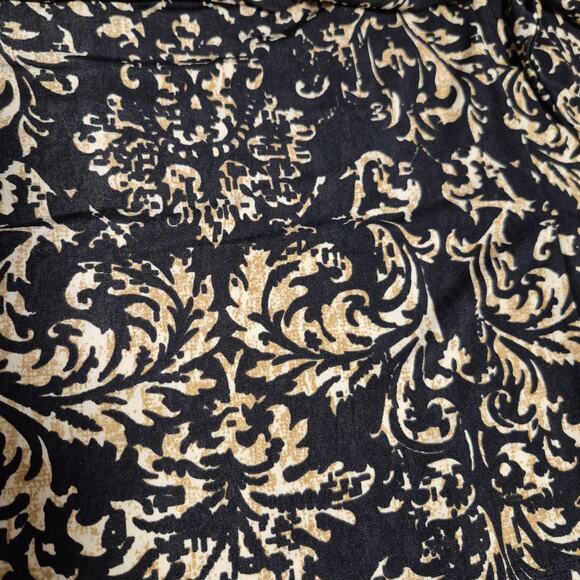 Enfocus Studio Womens Sleeveless Dress Brown Beige Size 8 Stretch Front Ruffle - Picture 9 of 9